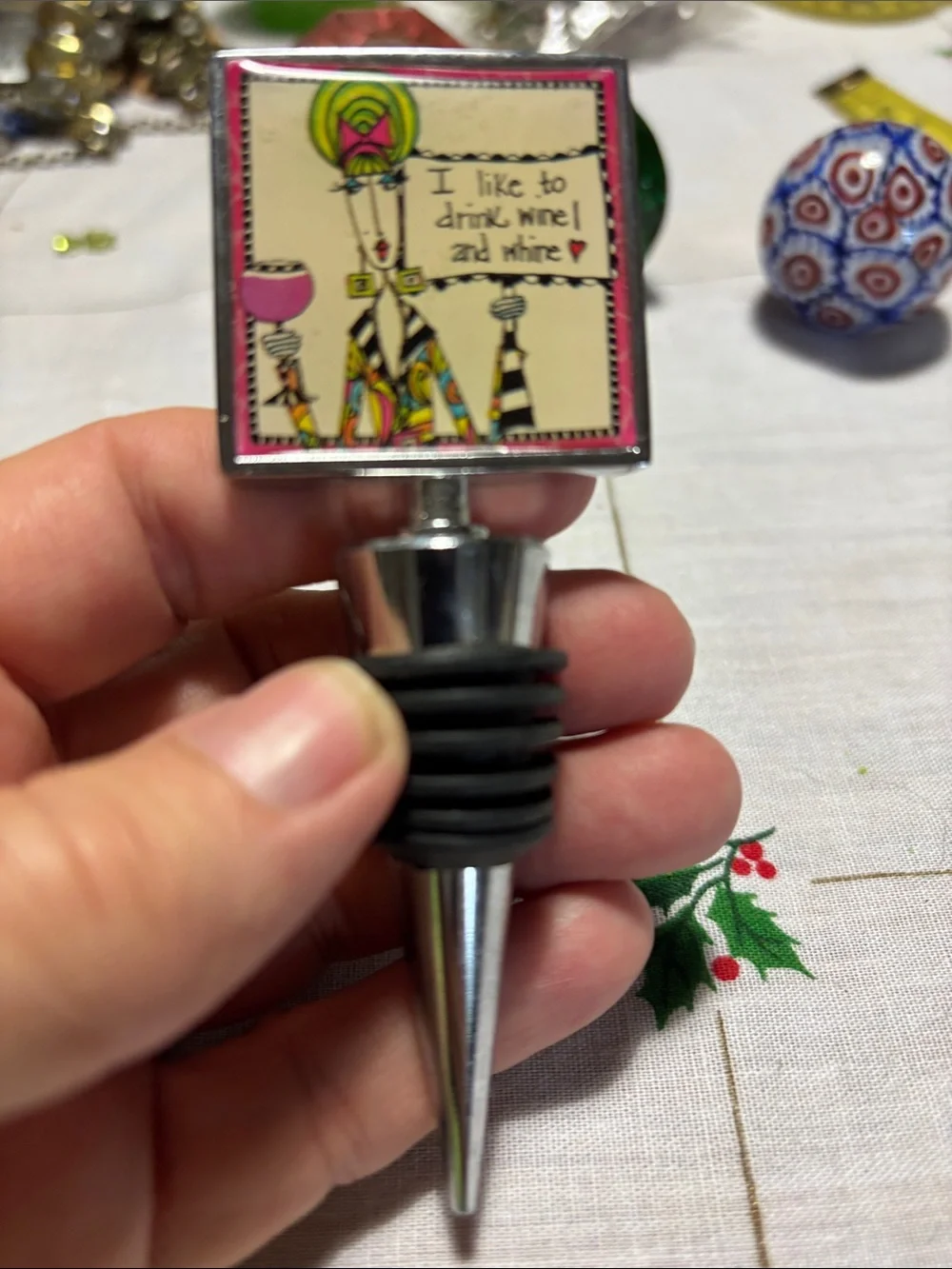 Vintage Dolly Mama Wine Bottle Stopper
